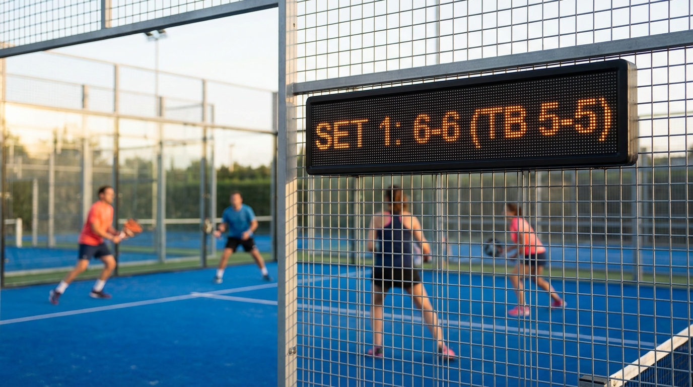 padel court scoreboard tiebreak