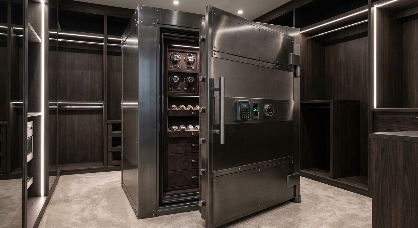 luxury watch safe photorealistic