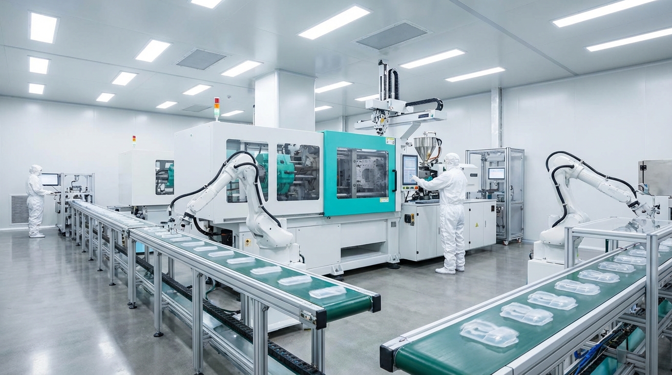 Medical silicone injection molding line