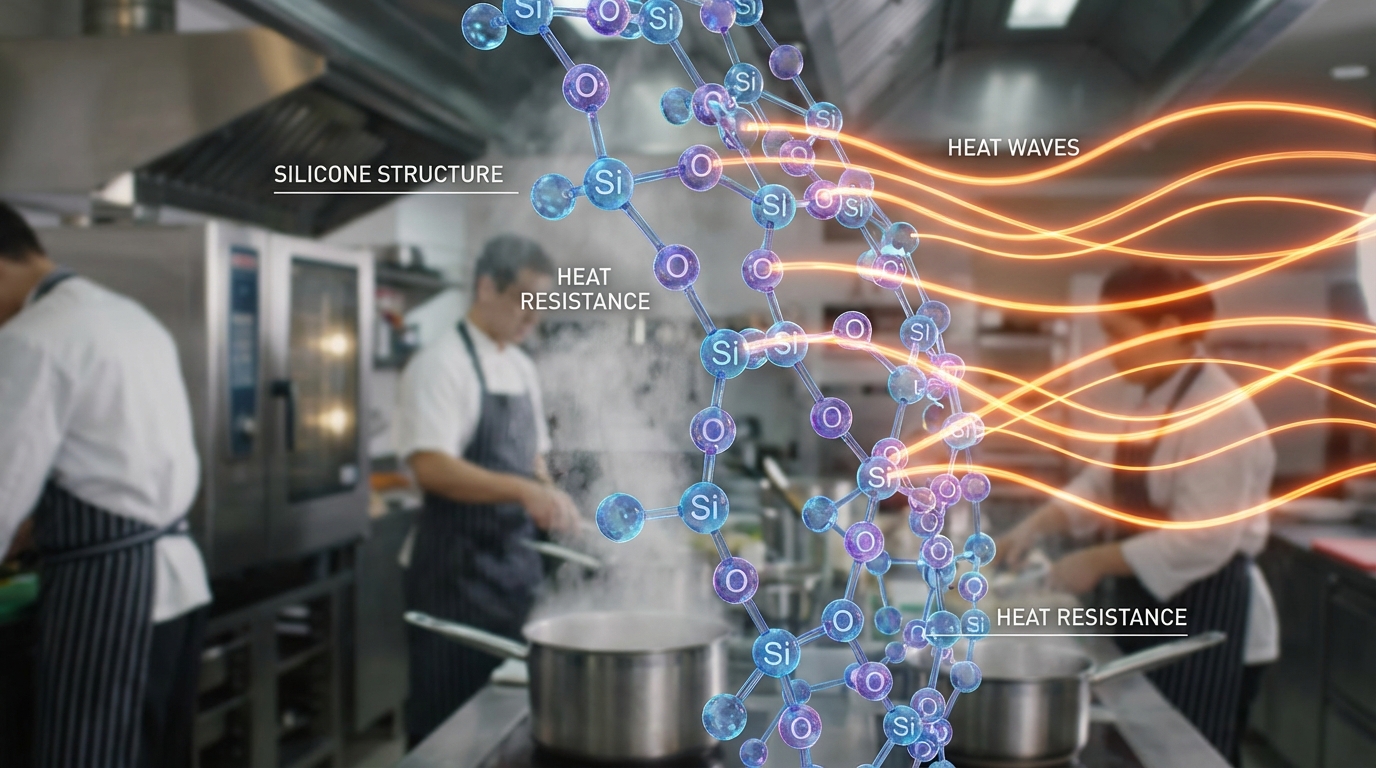 silicone molecular heat resistance illustration