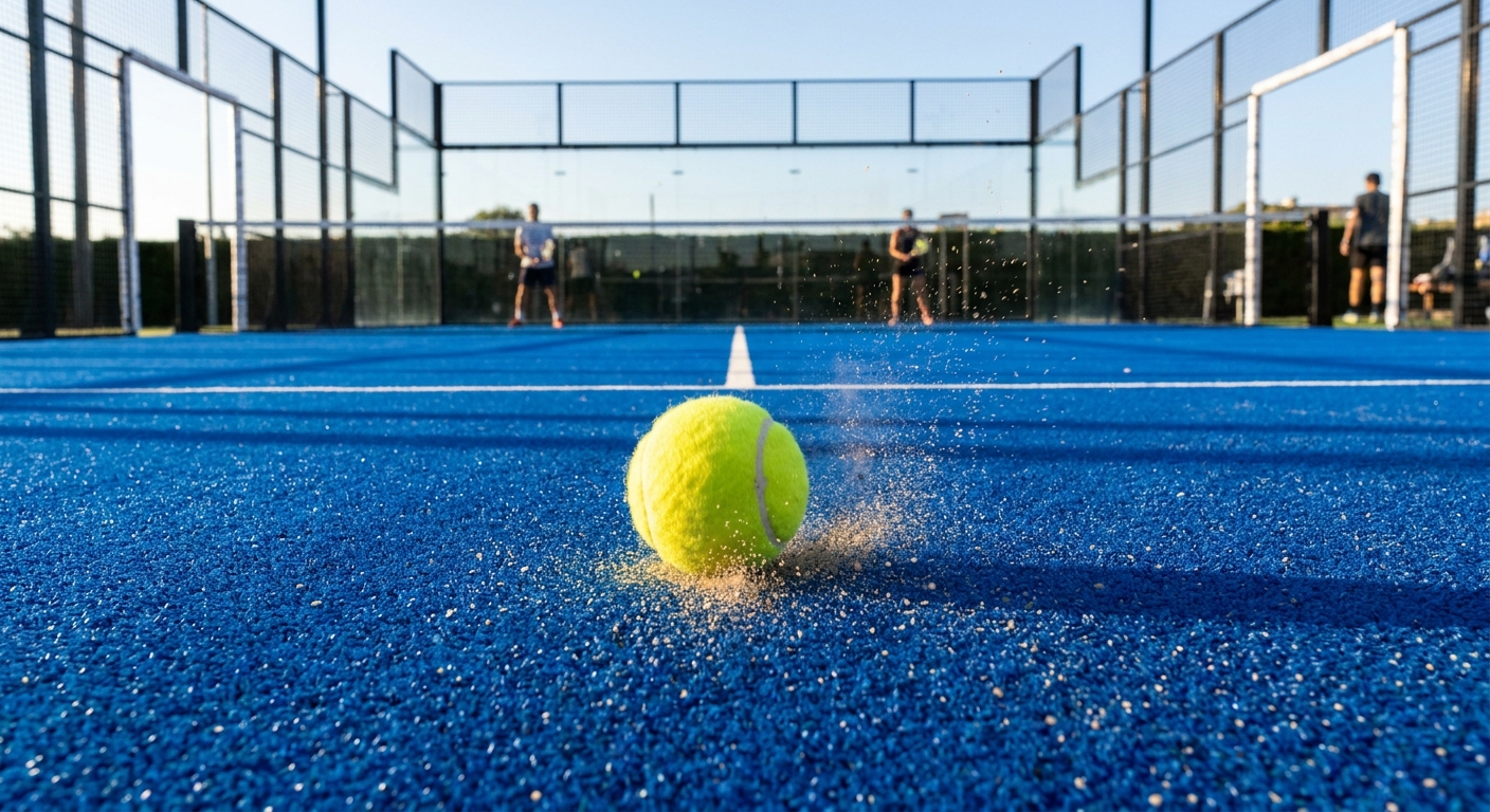 Yellow padel ball bounce