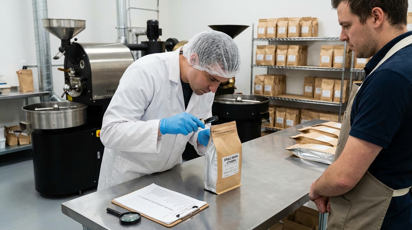 Macro view of coffee beans highlighting the porous surface sensitive to high residual oxygen levels.