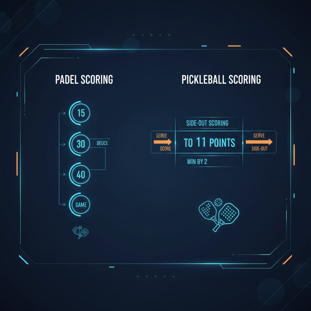 Padel pickleball scoring comparison