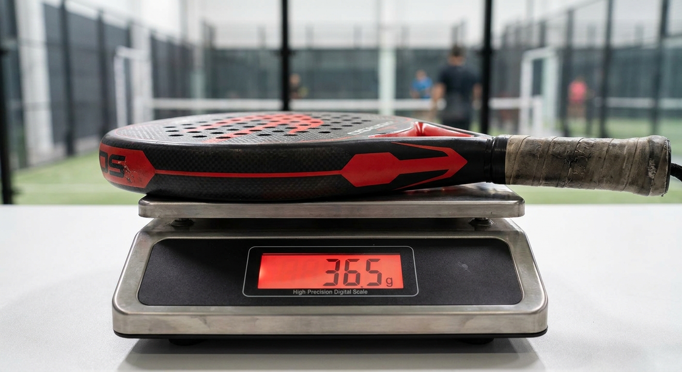 padel racket weight measurement