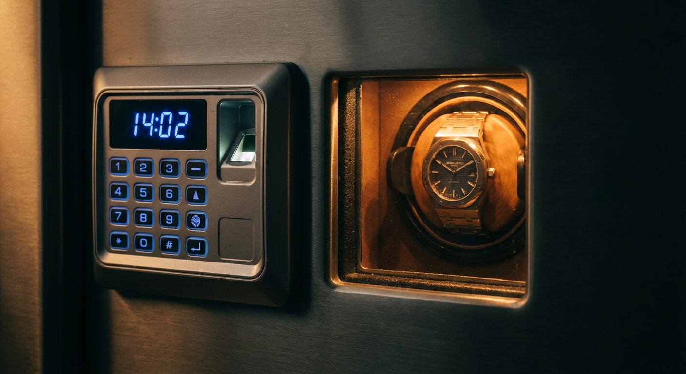 photorealistic safe keypad watch winder index 8