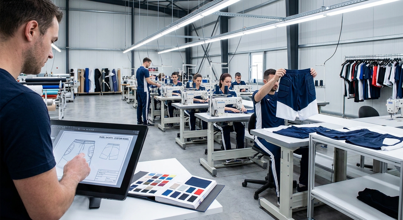 Manufacturing process of custom athletic apparel