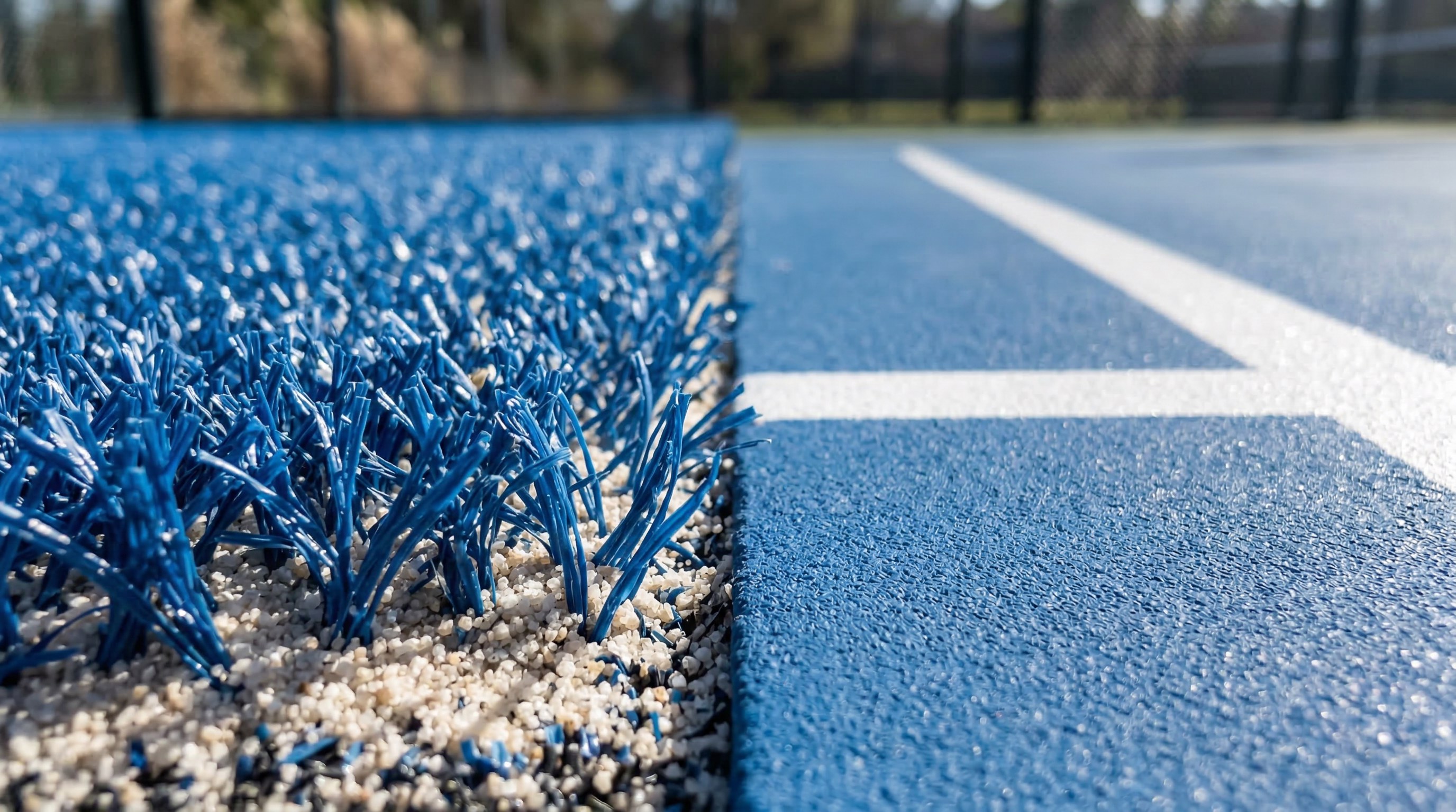 Macro comparison of court surfacing materials