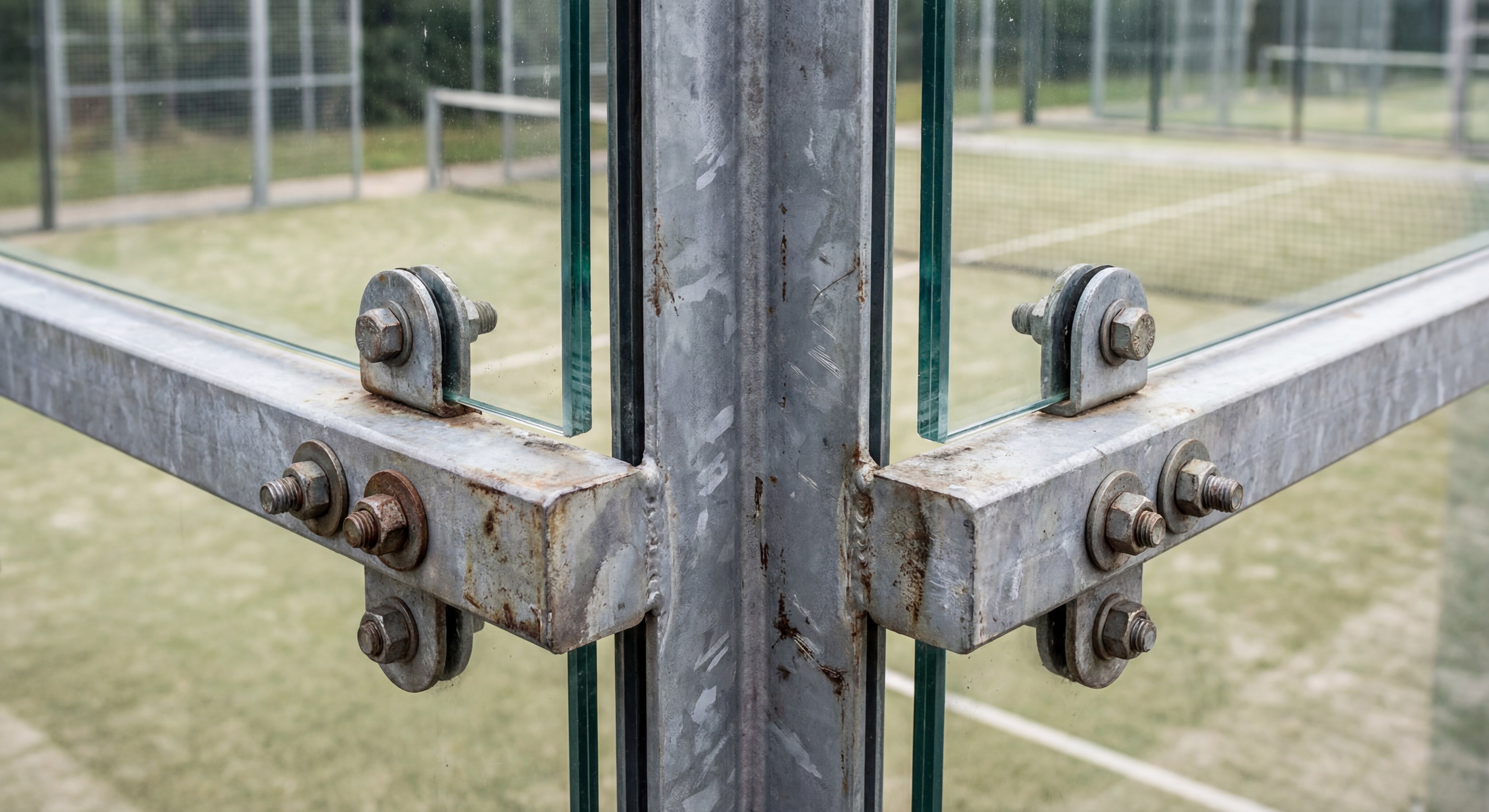 padel court structural closeup