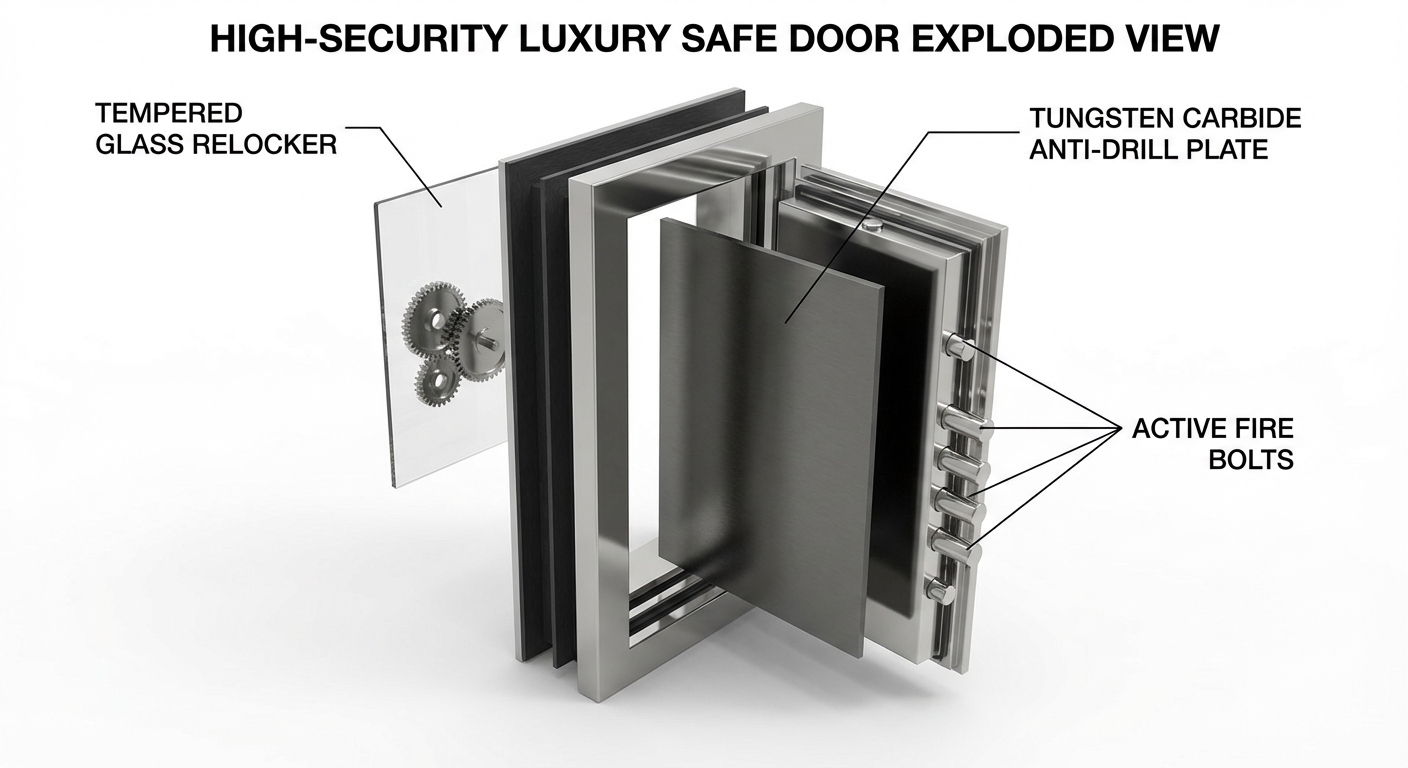 luxury safe door technical diagram