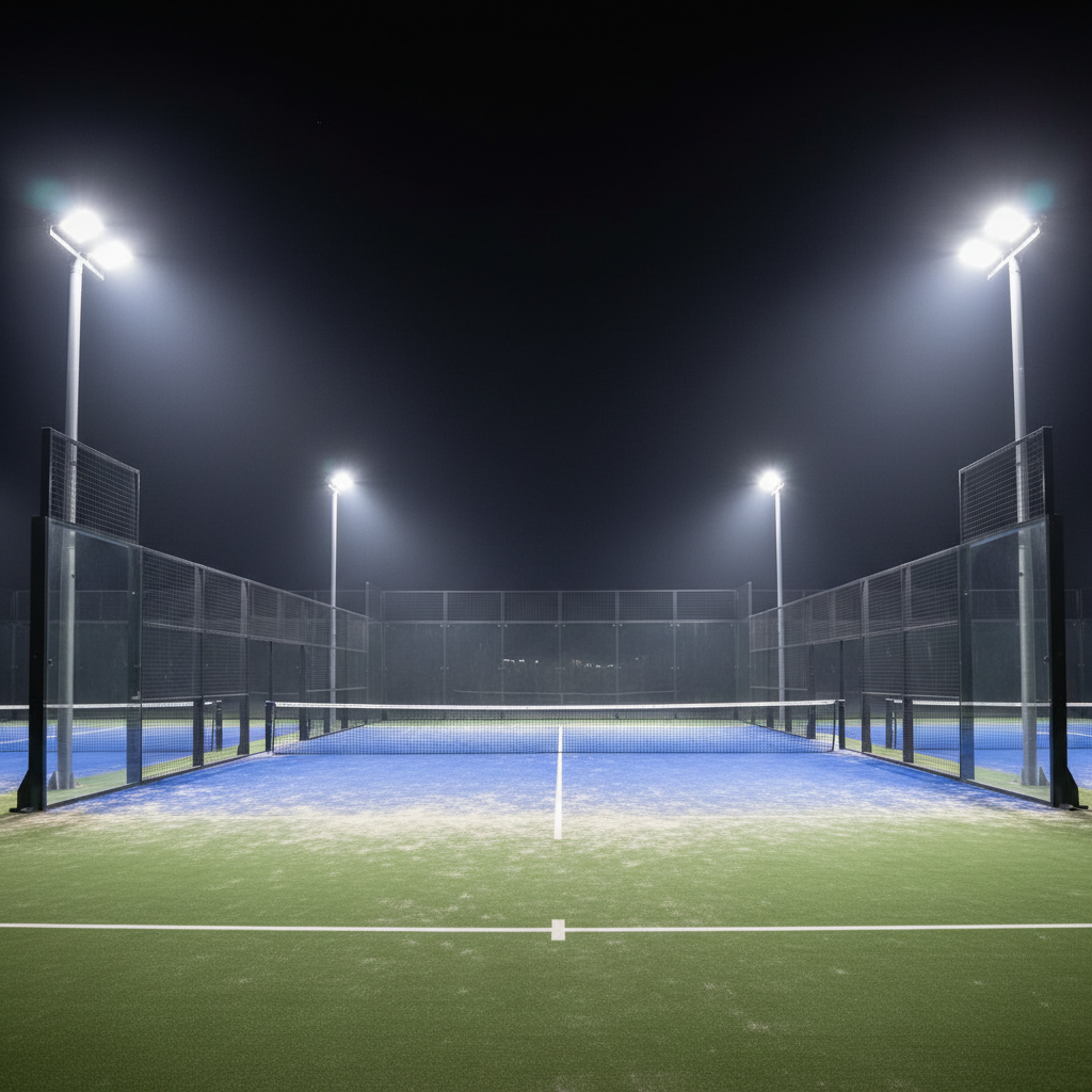 padel court night illumination