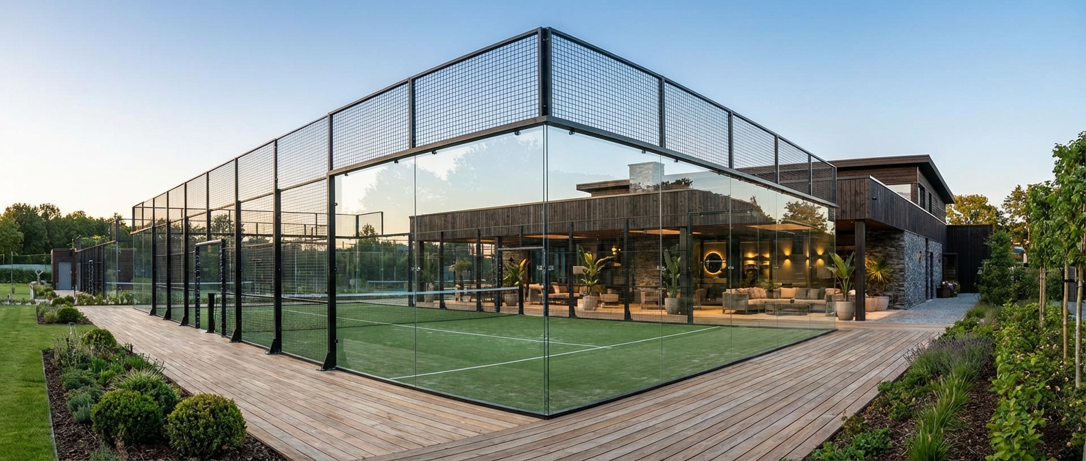 luxury padel court panoramic
