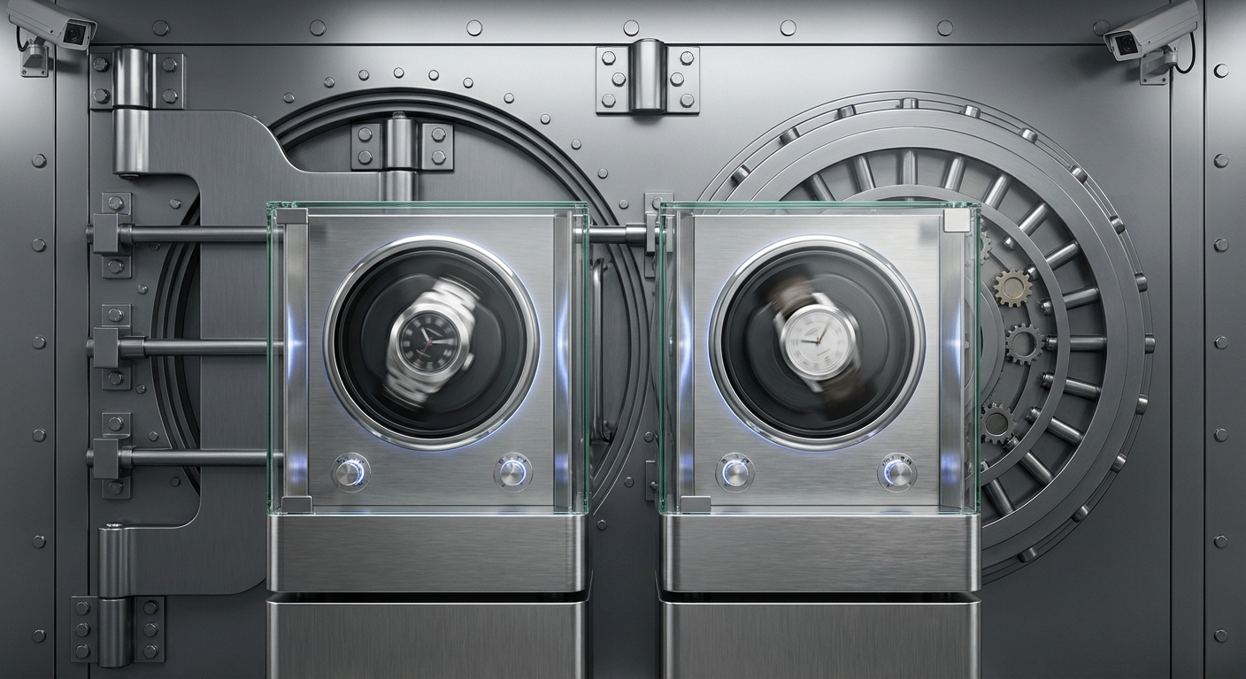 dual watch winders vault display