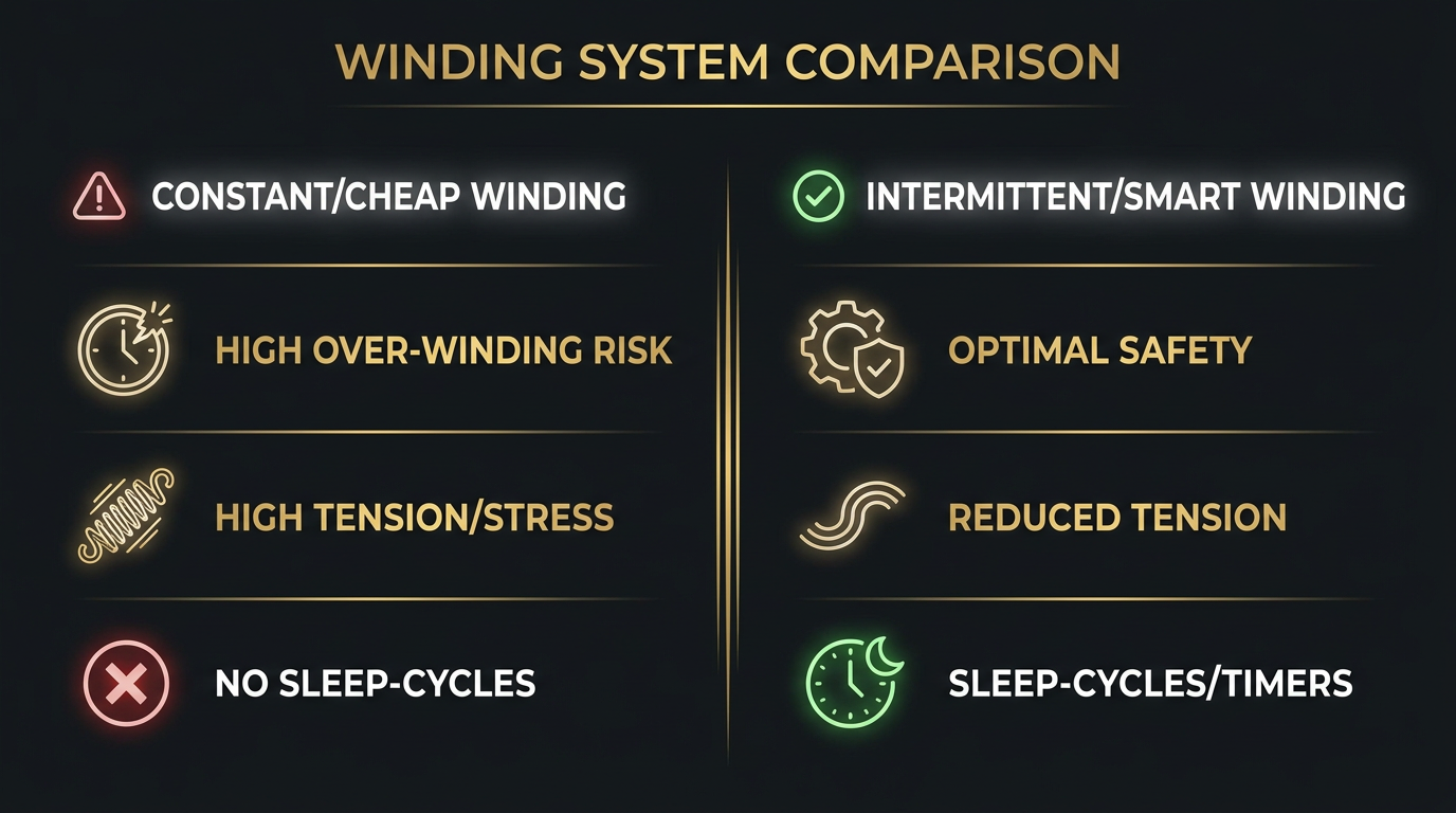 Winding systems comparison chart