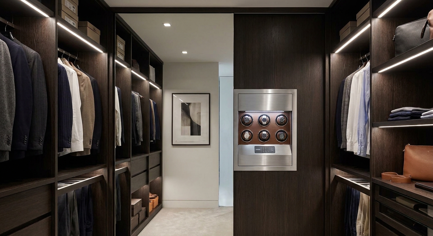modern wall safe closet interior