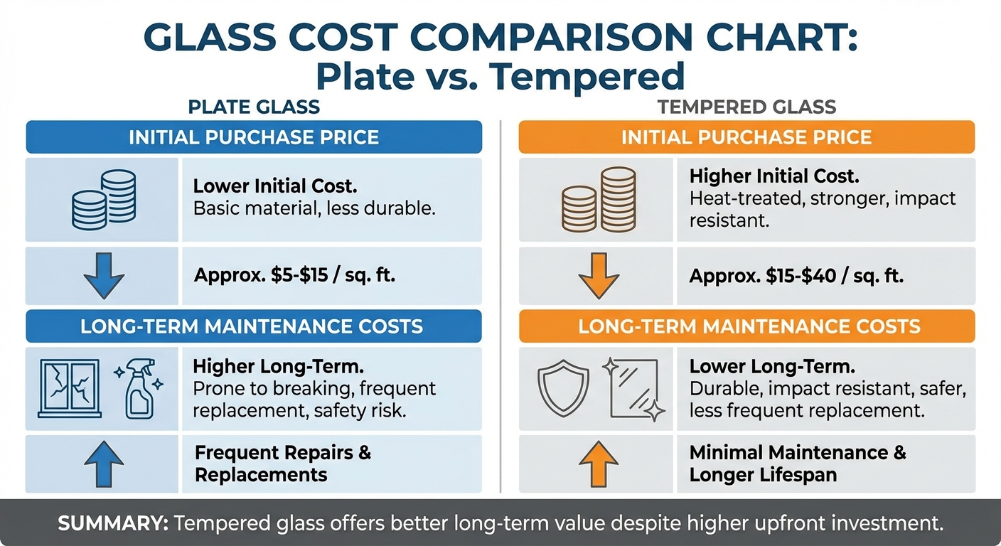 glass cost comparison chart