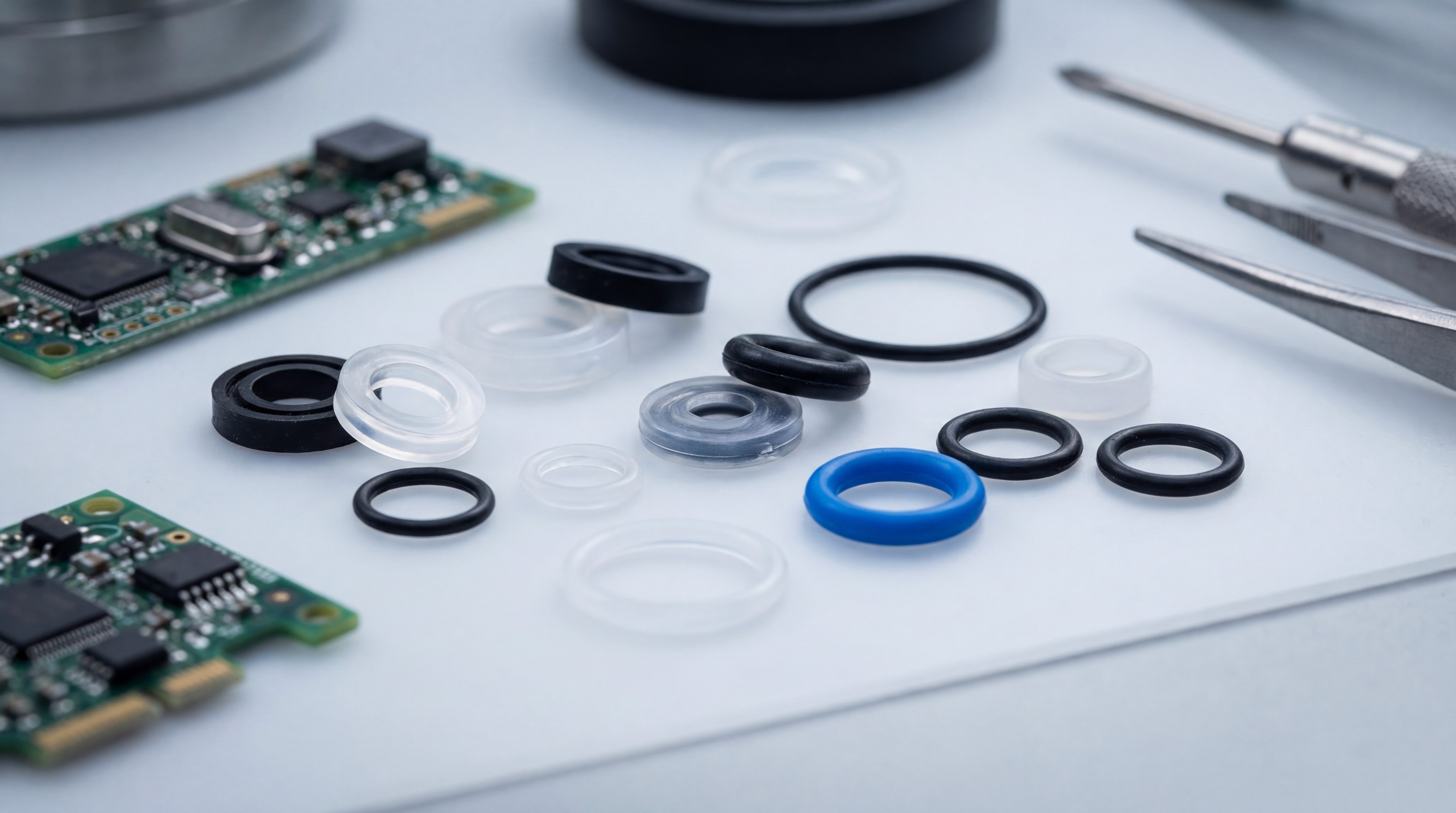 Precision molded silicone O-rings and electronic components