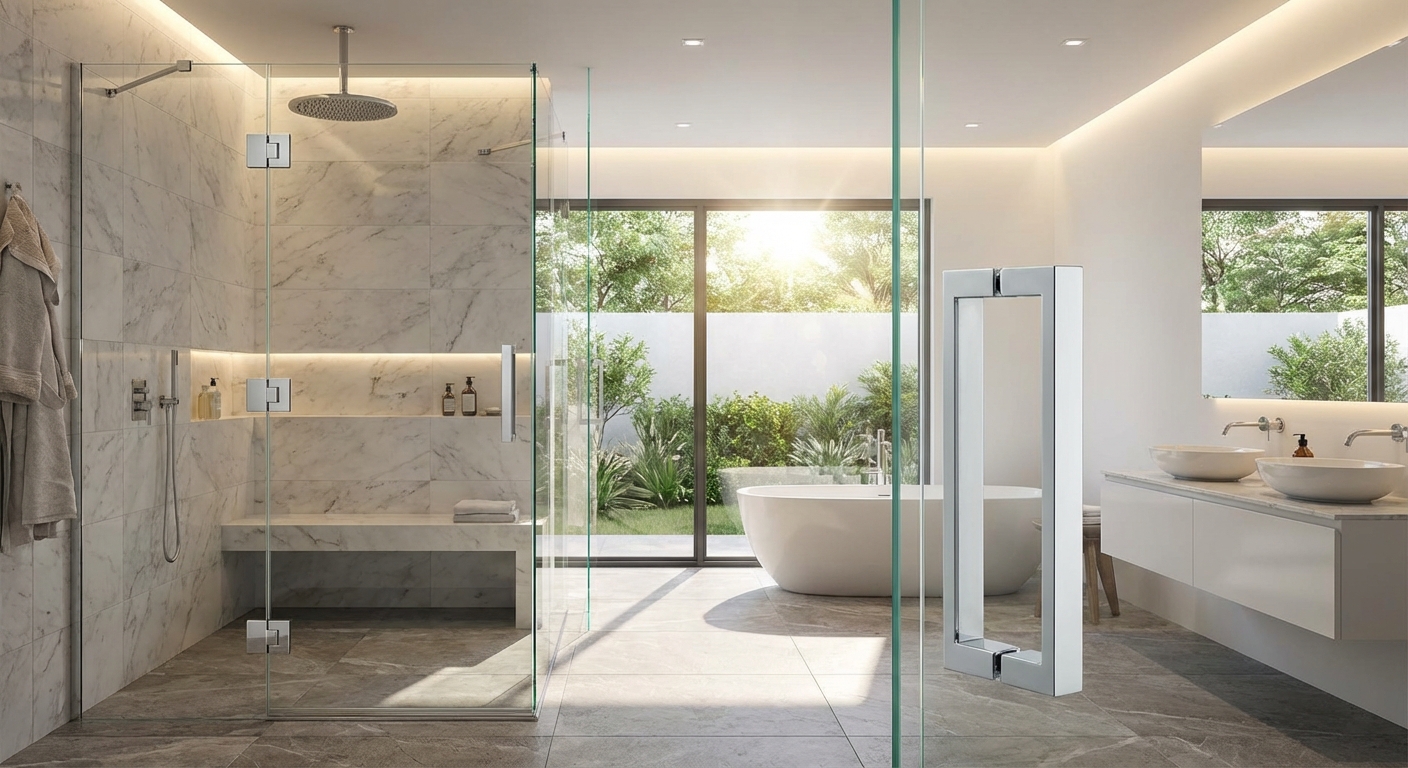 luxury frameless glass shower door