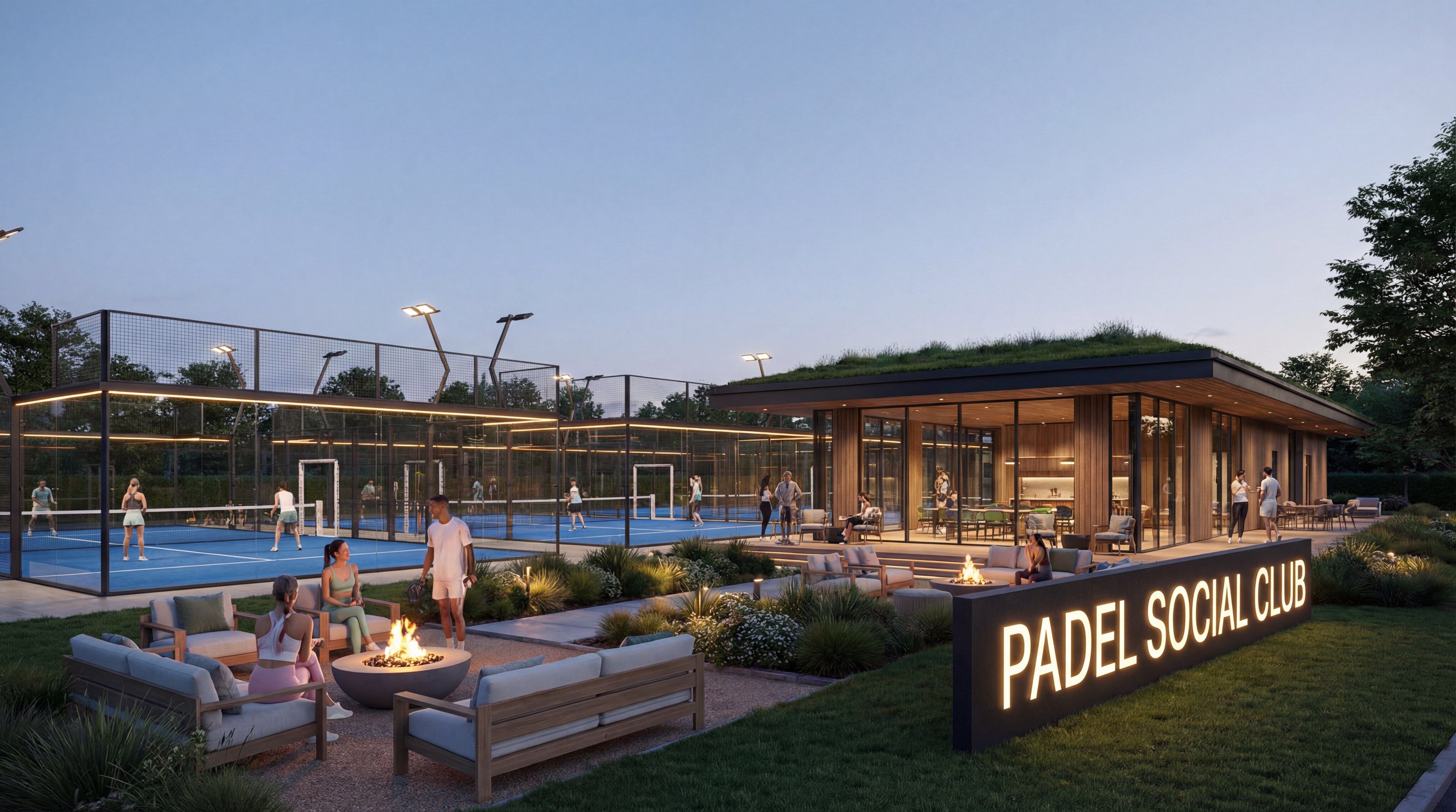 Modern padel club facility