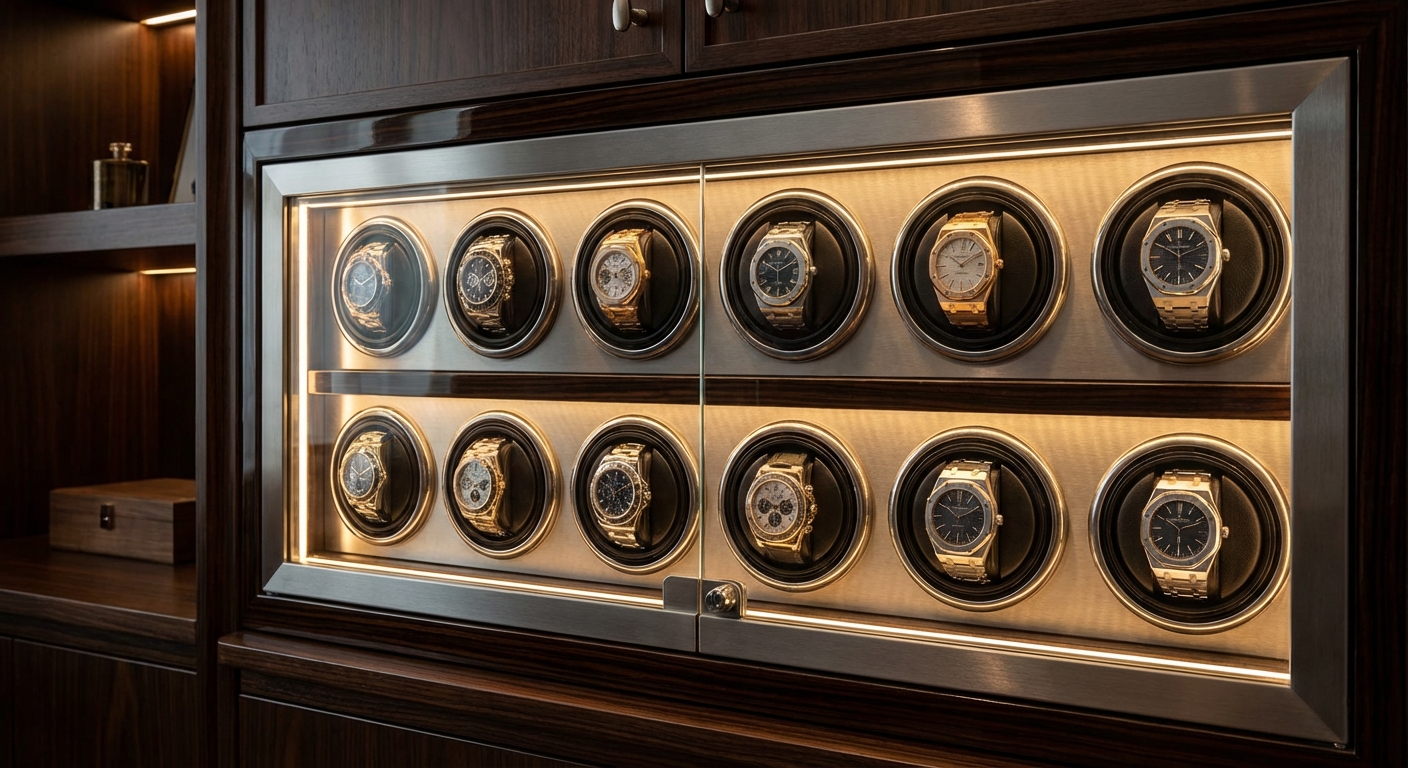 luxury watches winder safe display