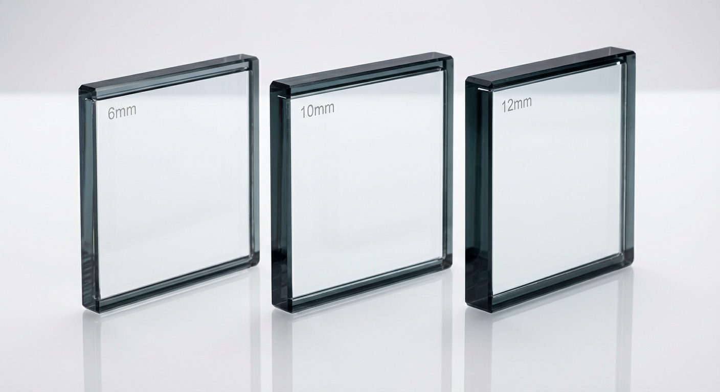 glass thickness samples studio shot