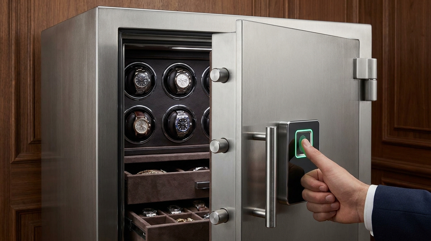 secure jewelry safe biometric