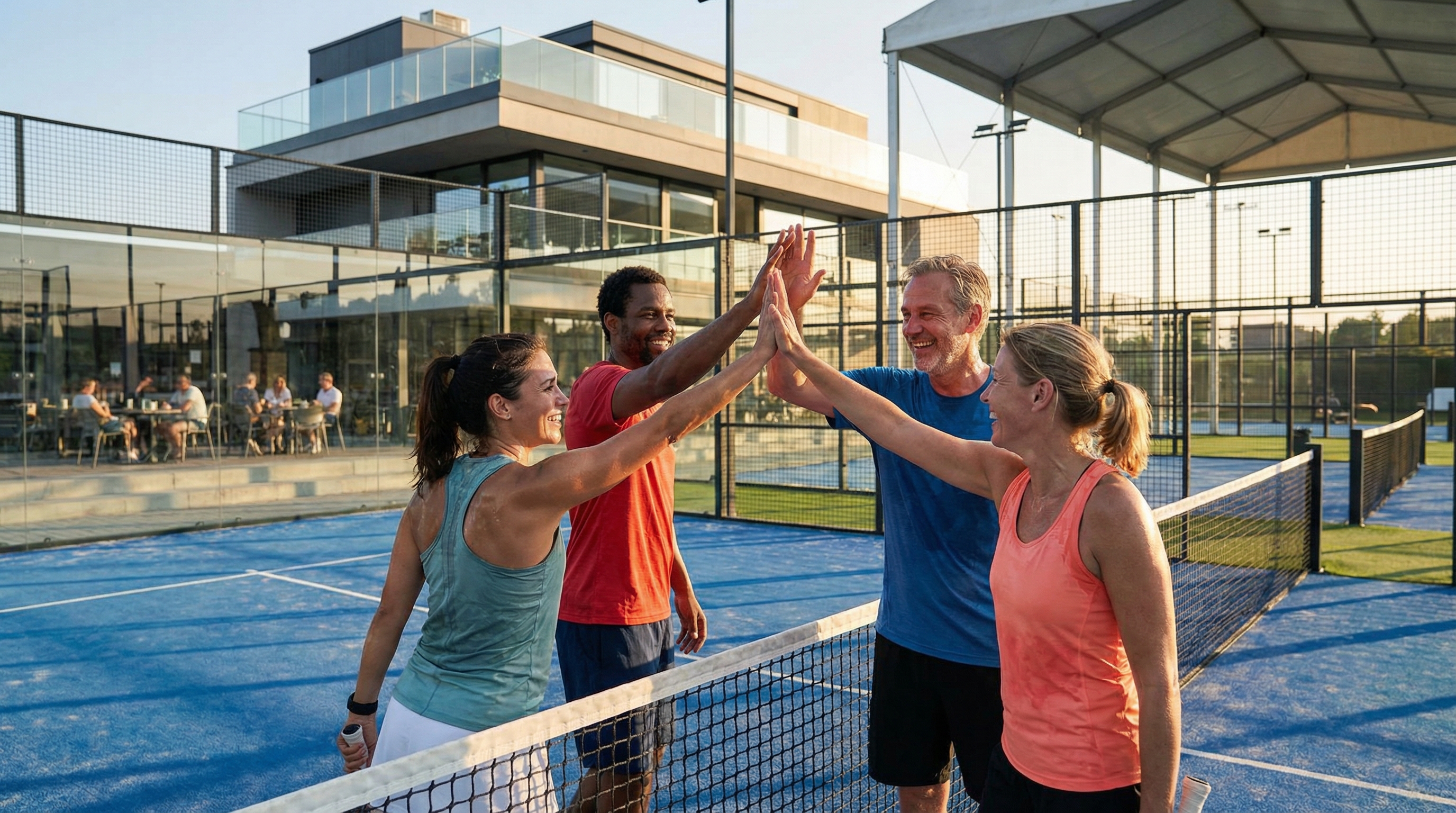 padel players celebration victory