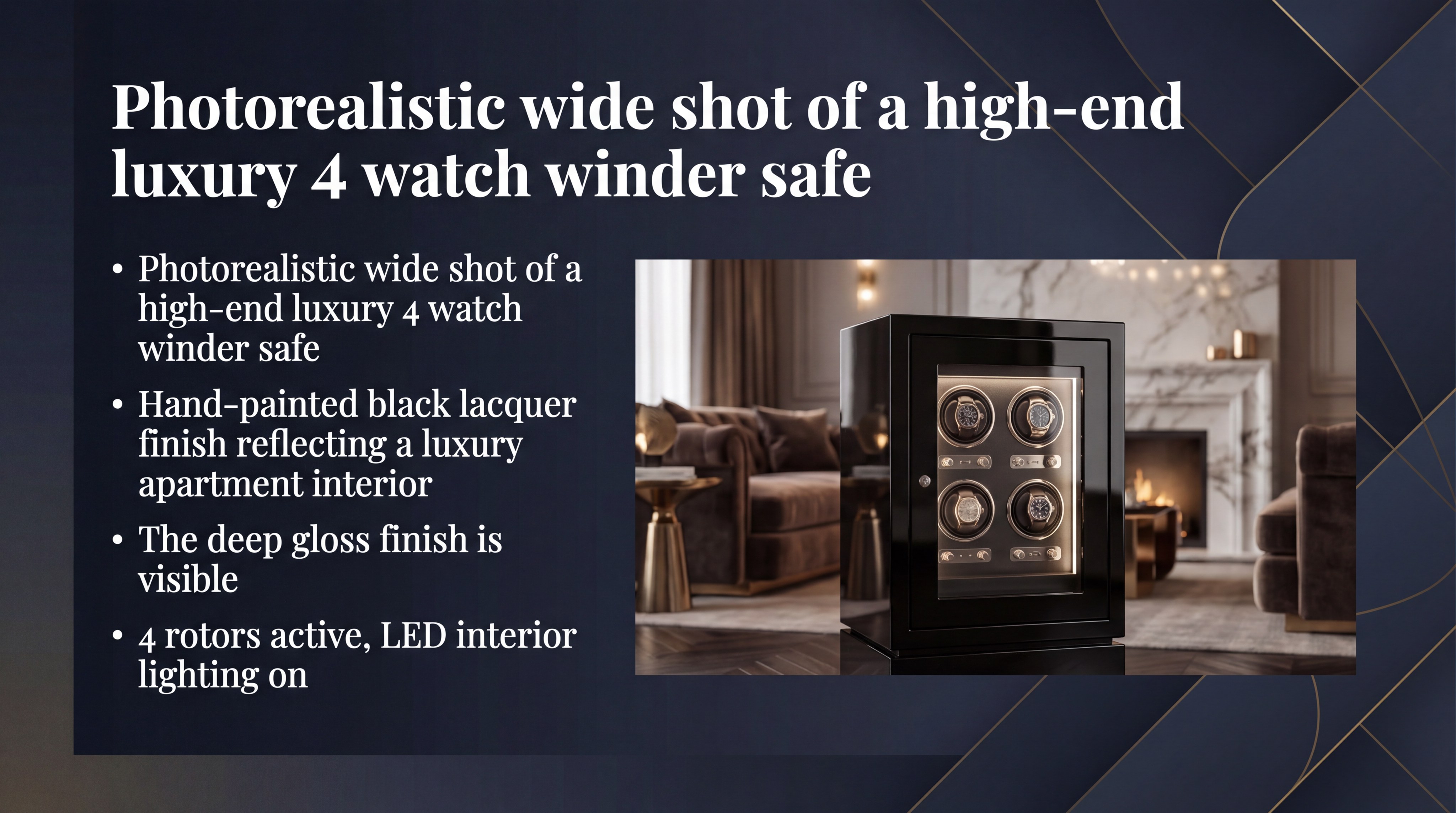 Luxury 4 watch winder safe display