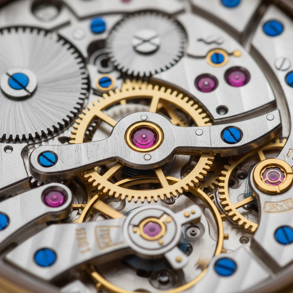 macro watch gears mechanical movement