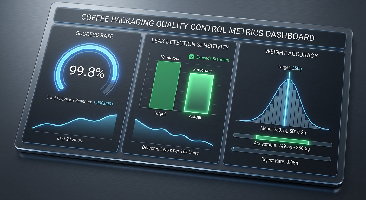 Quality Control Metrics Dashboard for Coffee Packaging