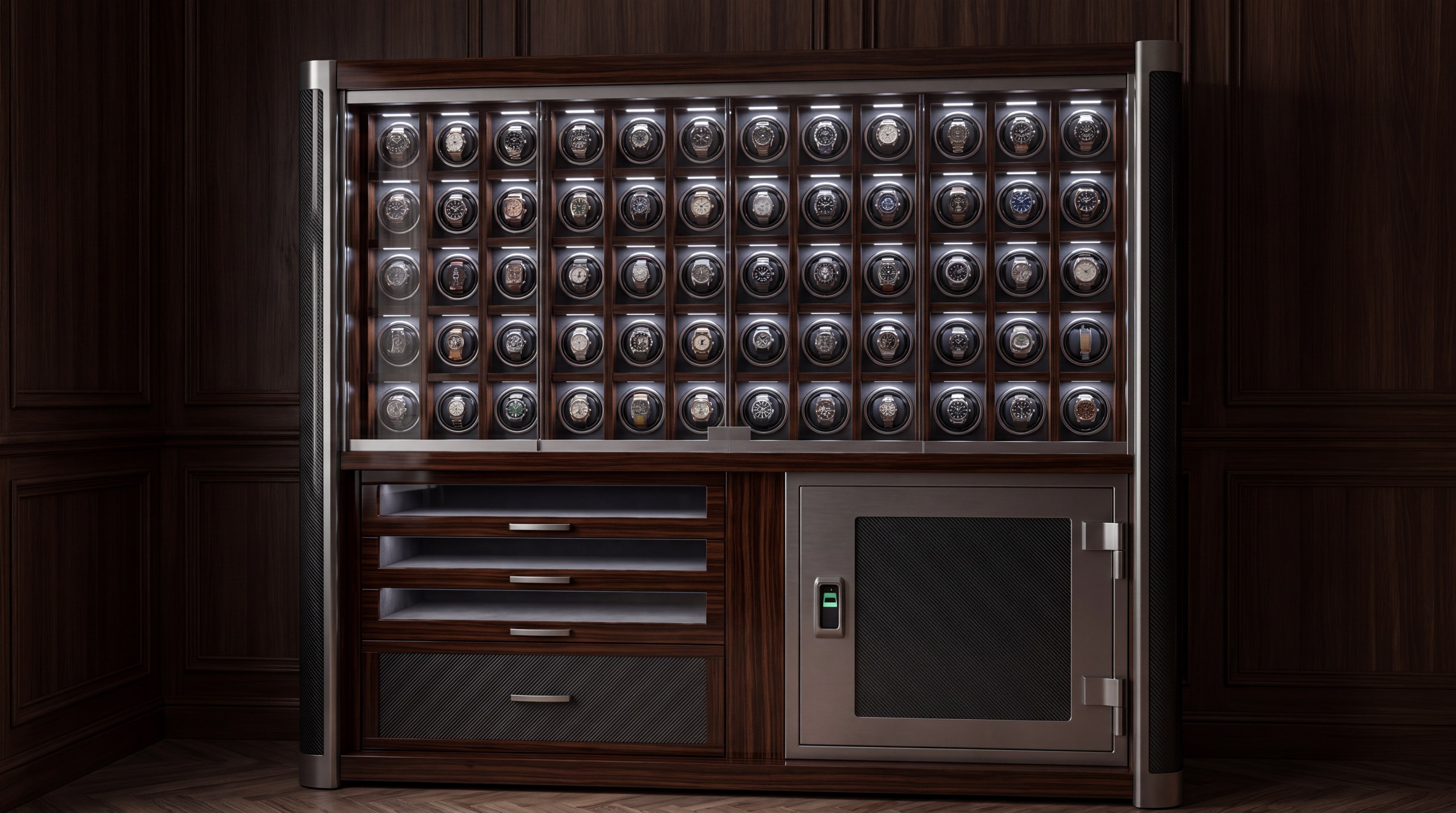 luxury watch winder vault cabinet