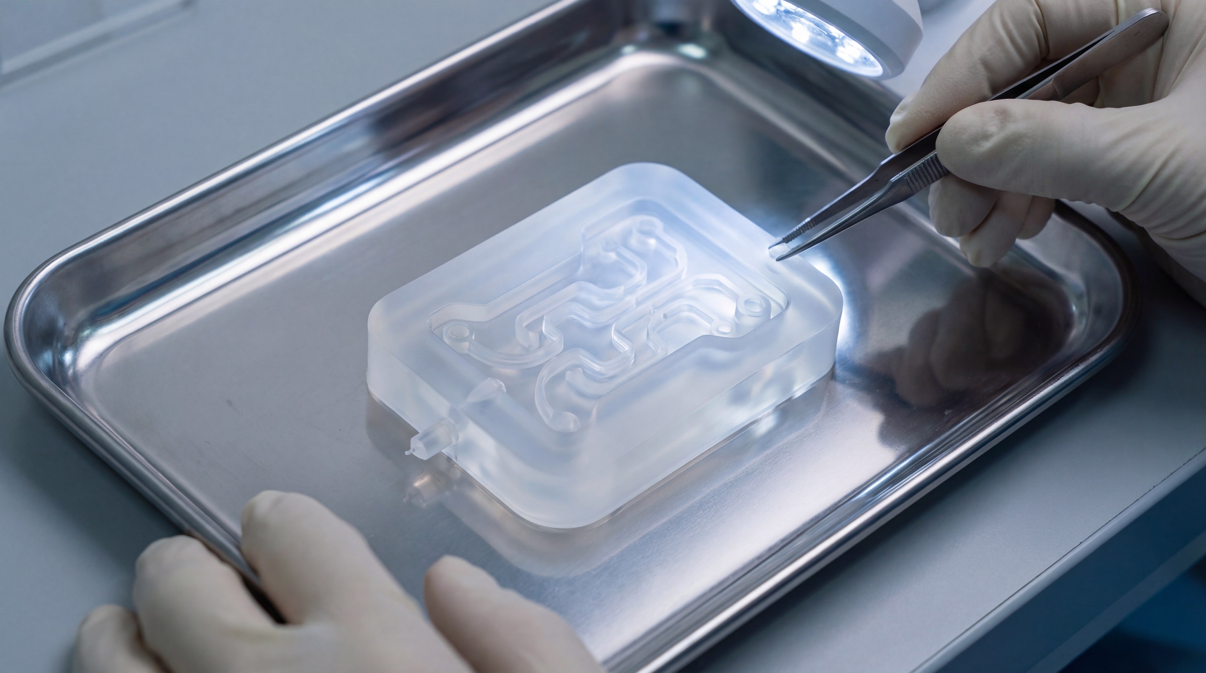 Medical silicone part closeup