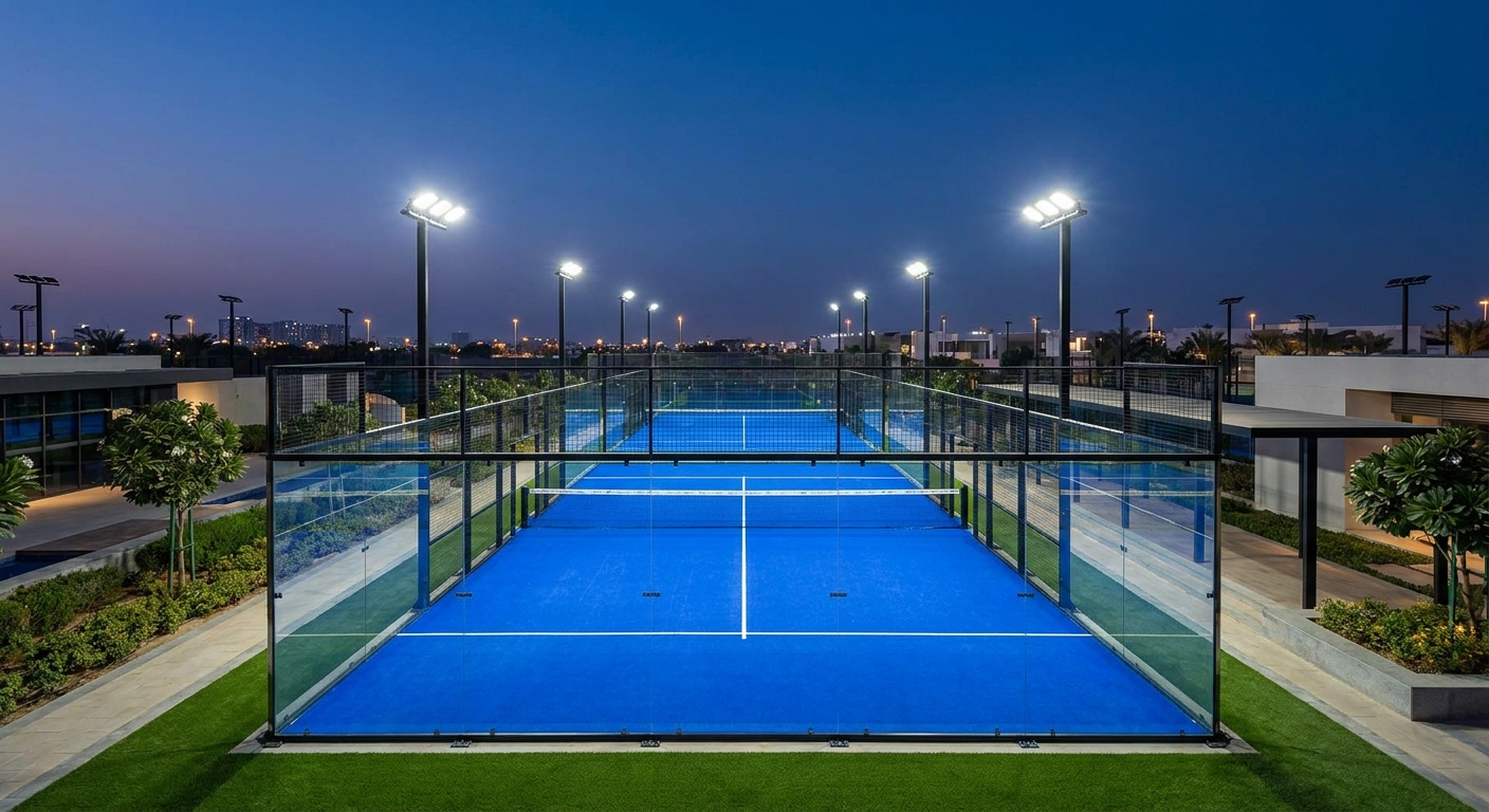 premium padel court panoramic