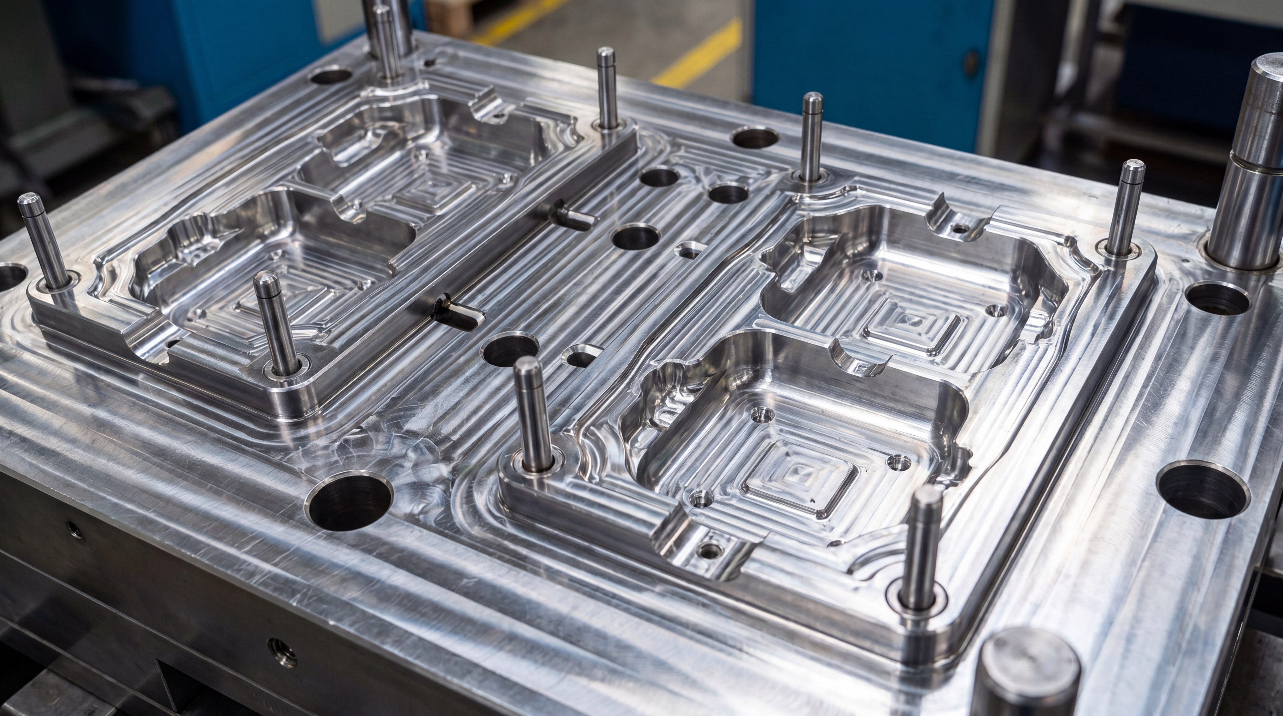 precision steel mold closeup