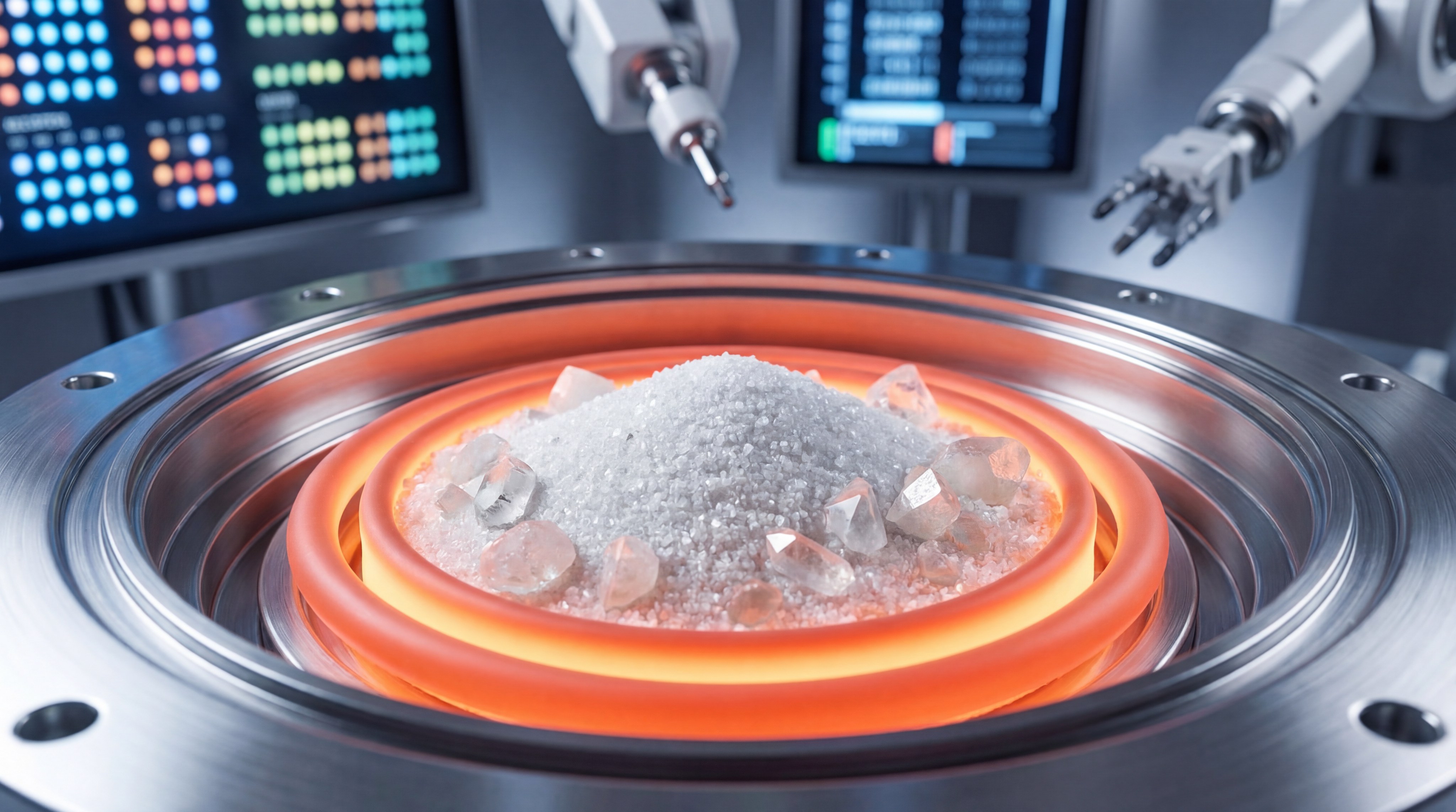 macro silica sand quartz heating