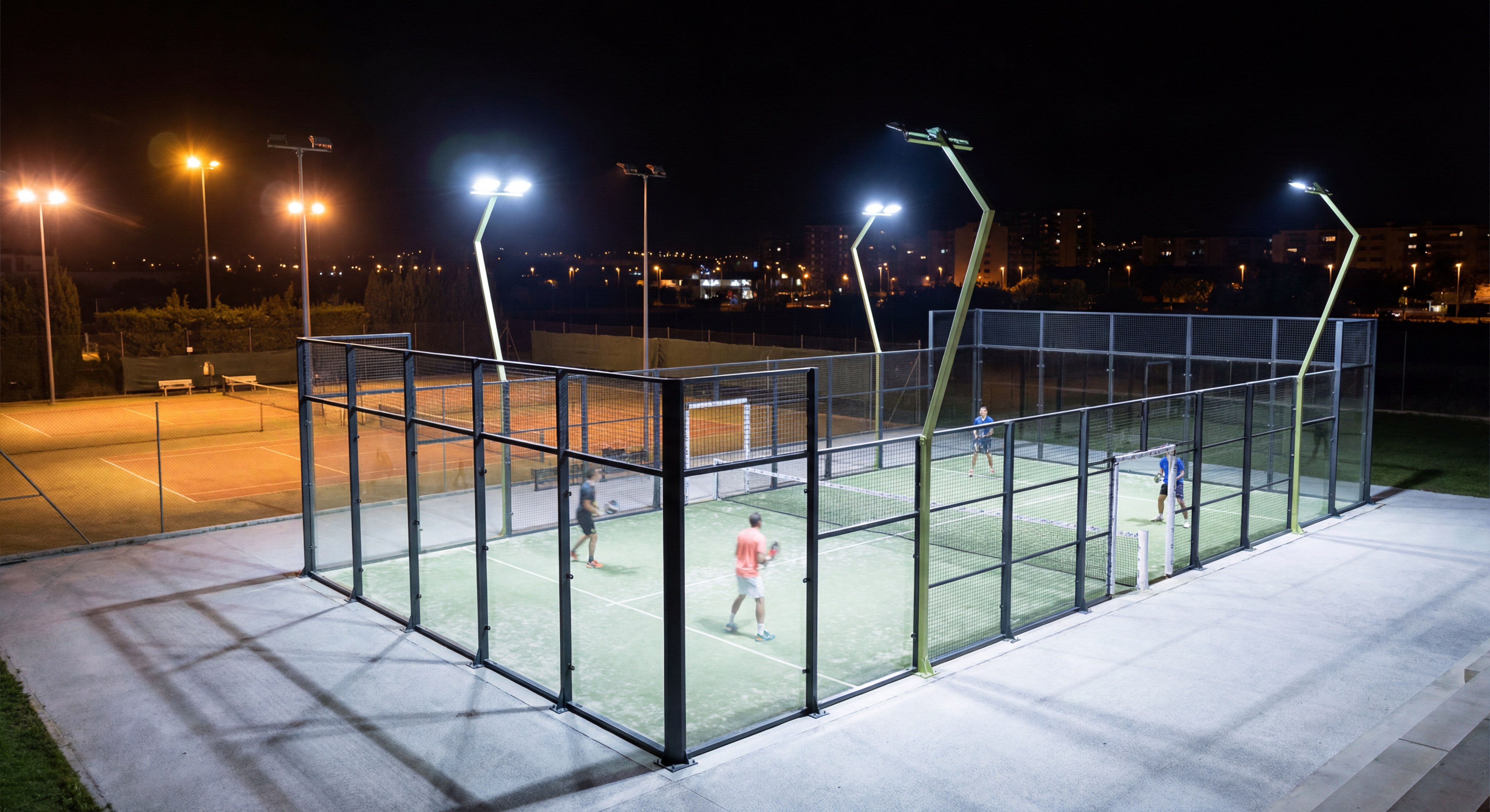 padel court led lighting night