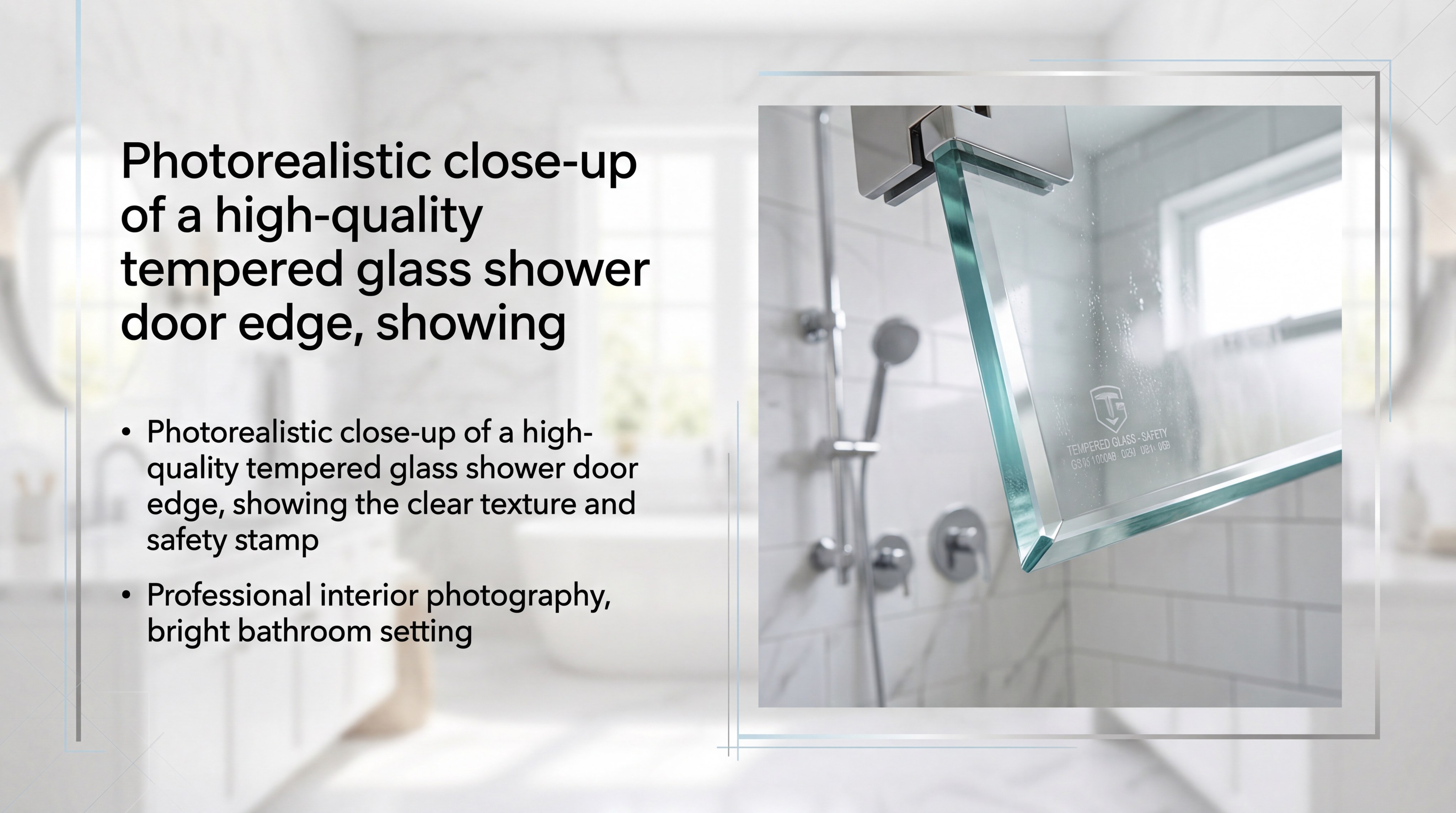 tempered glass shower door closeup slide 1