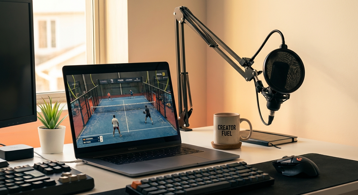 modern content creator desk setup