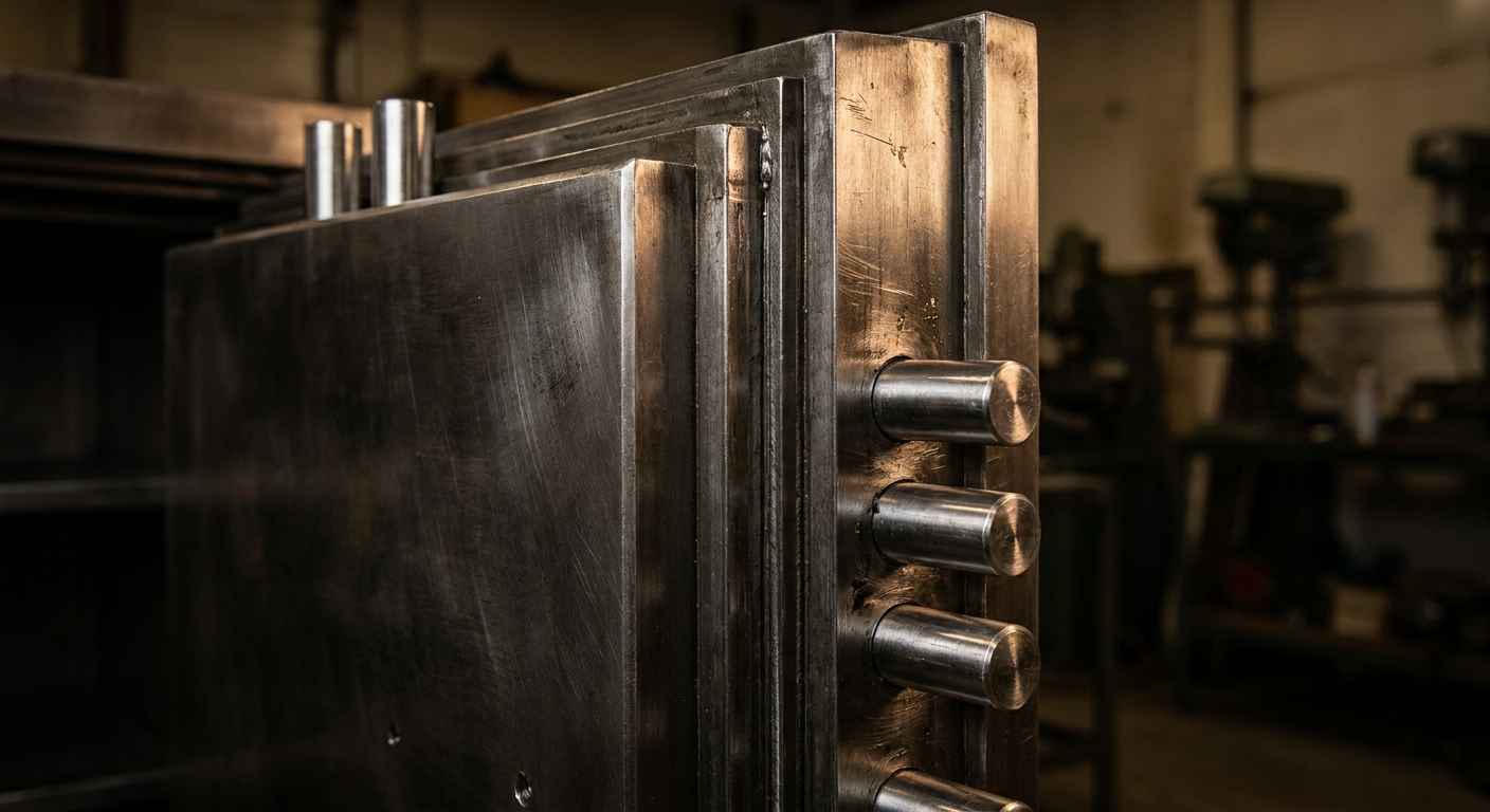 Macro Shot of Safe Door Edge