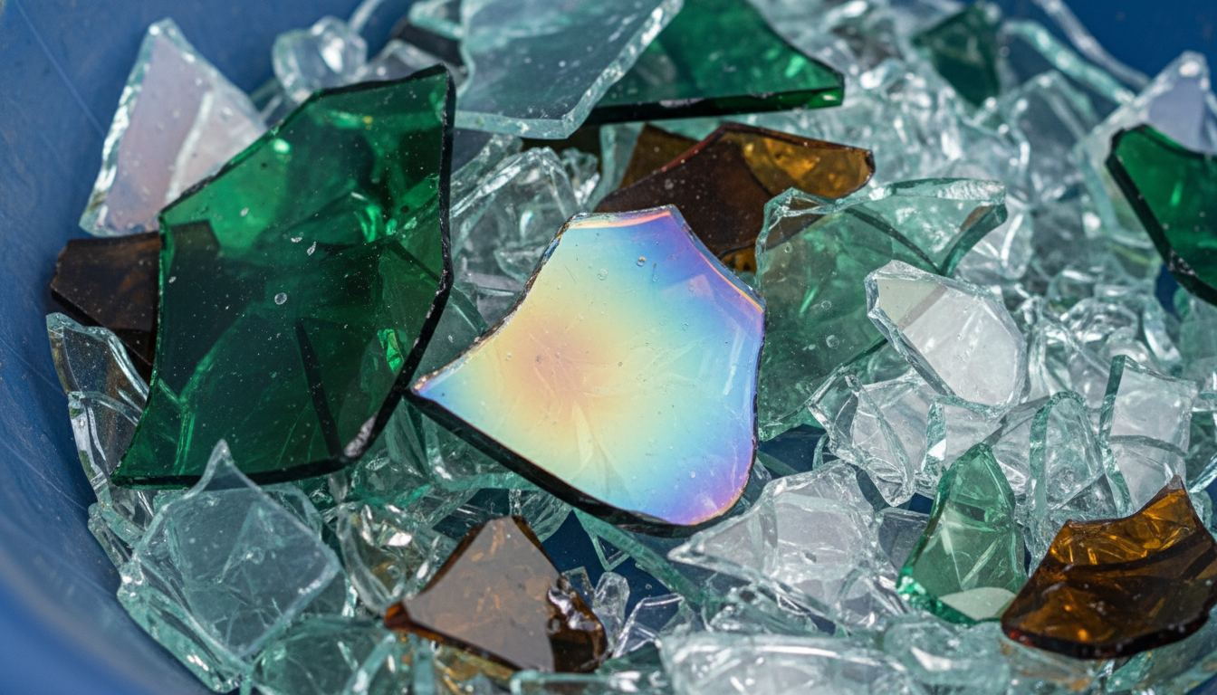 Macro glass recycling bin