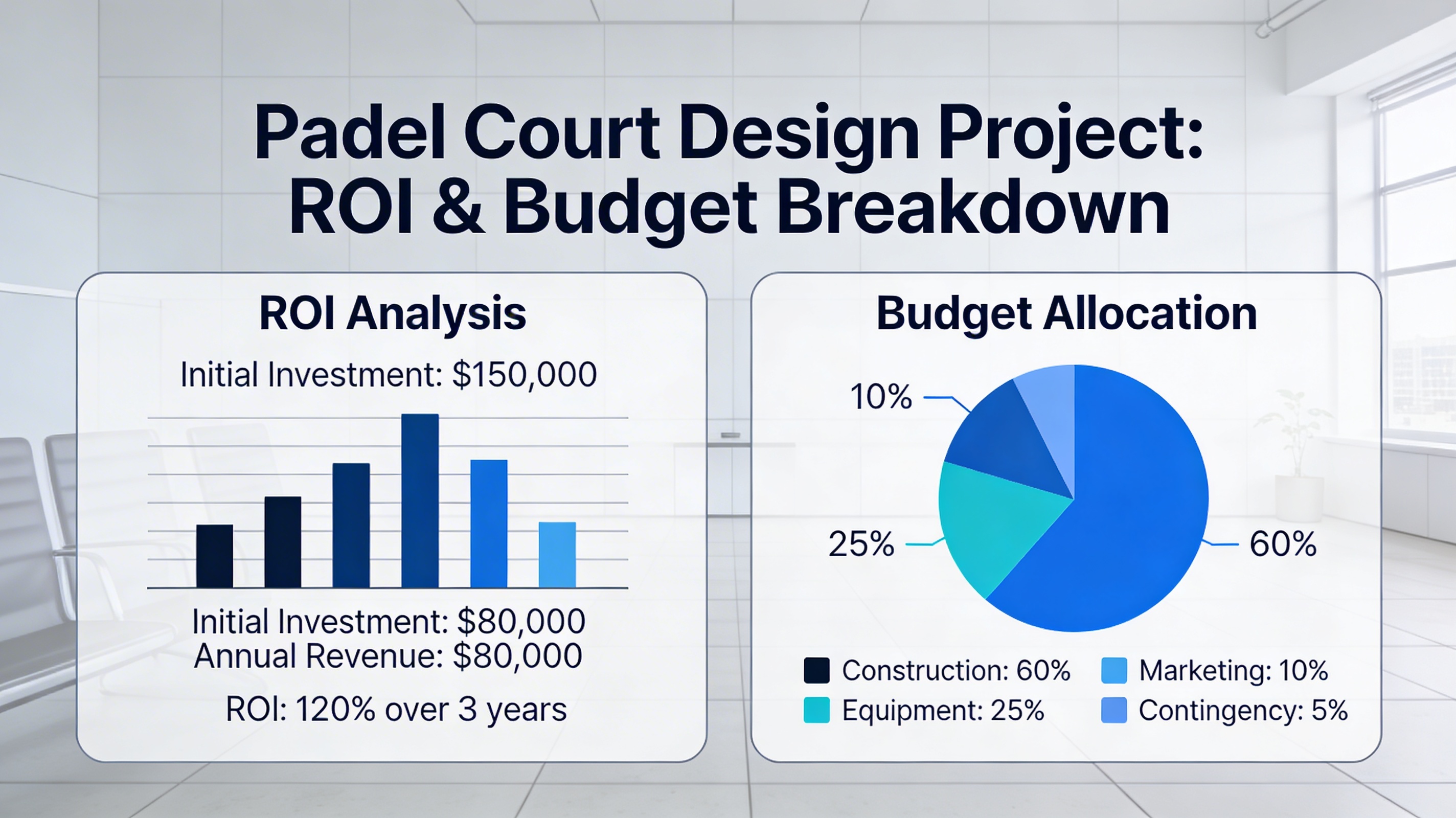 padel court roi budget chart