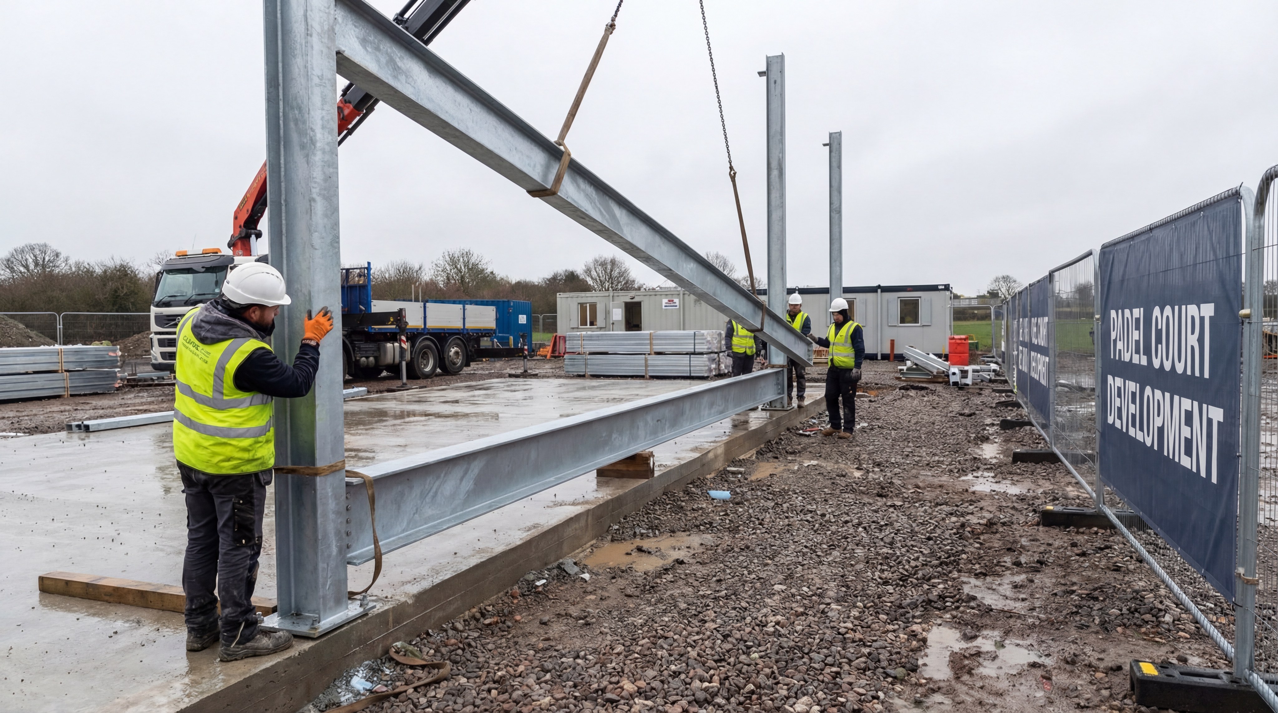 padel court construction site