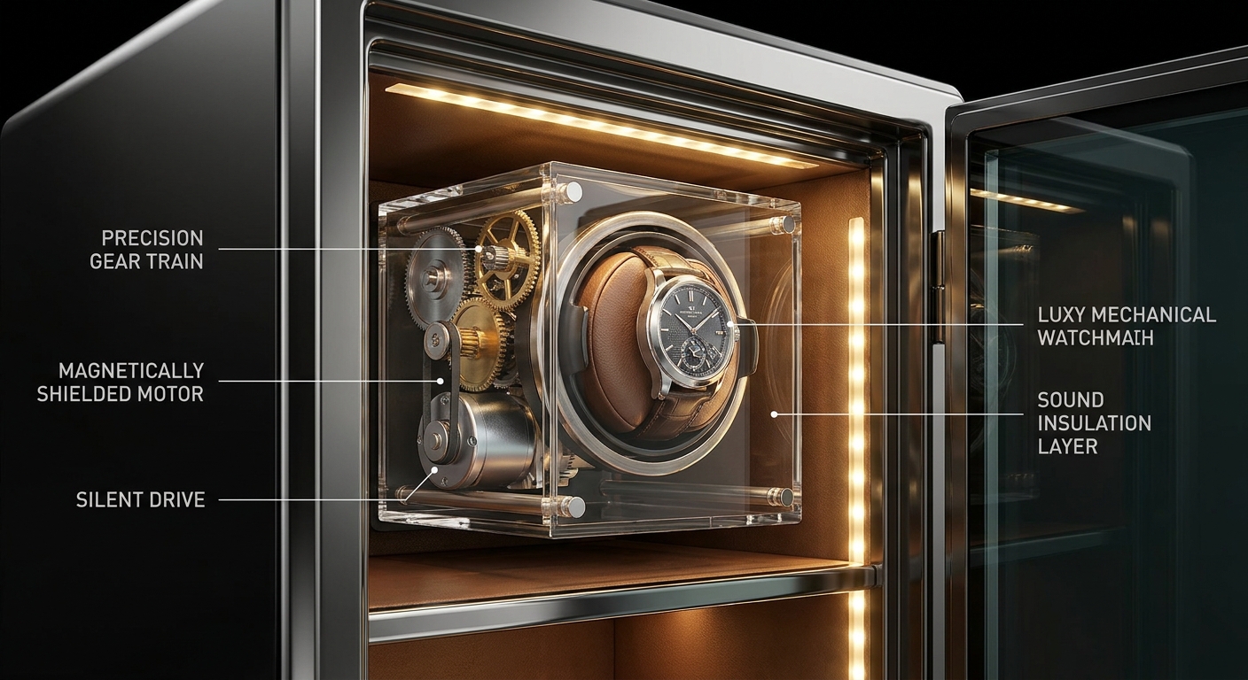 watch winder safe cutaway