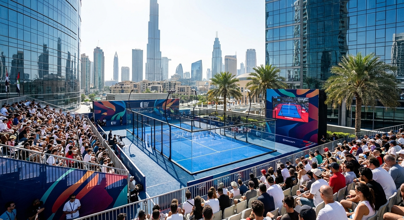 Professional padel court in high detail