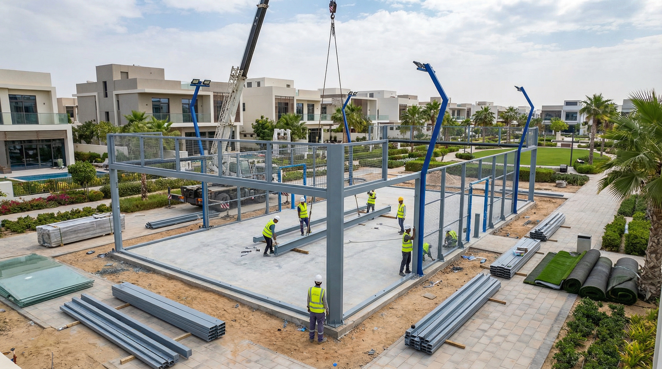 tempo padel court construction
