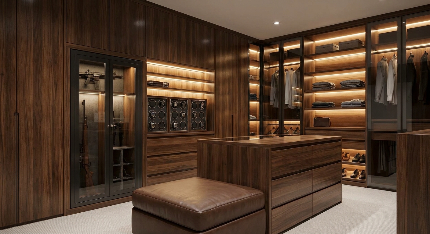 Luxury bedroom closet safe design