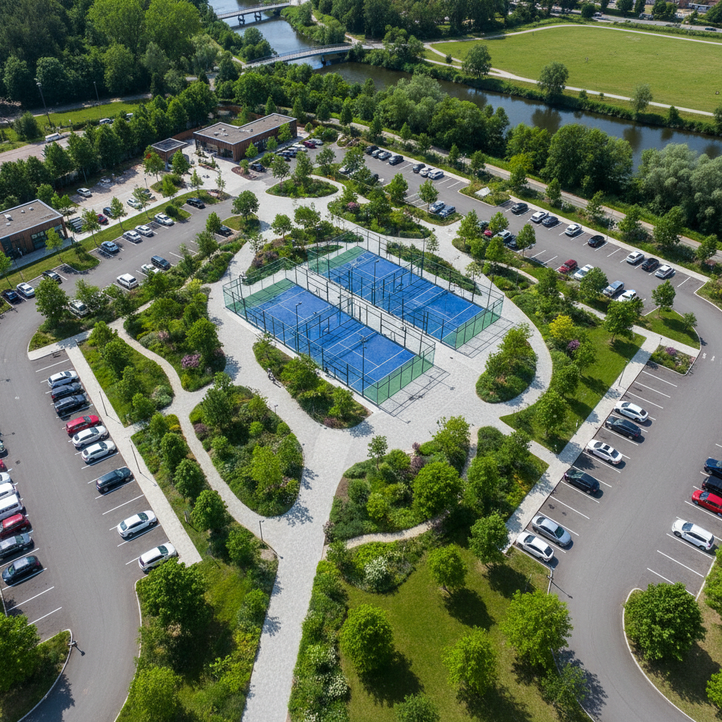 aerial sports complex view