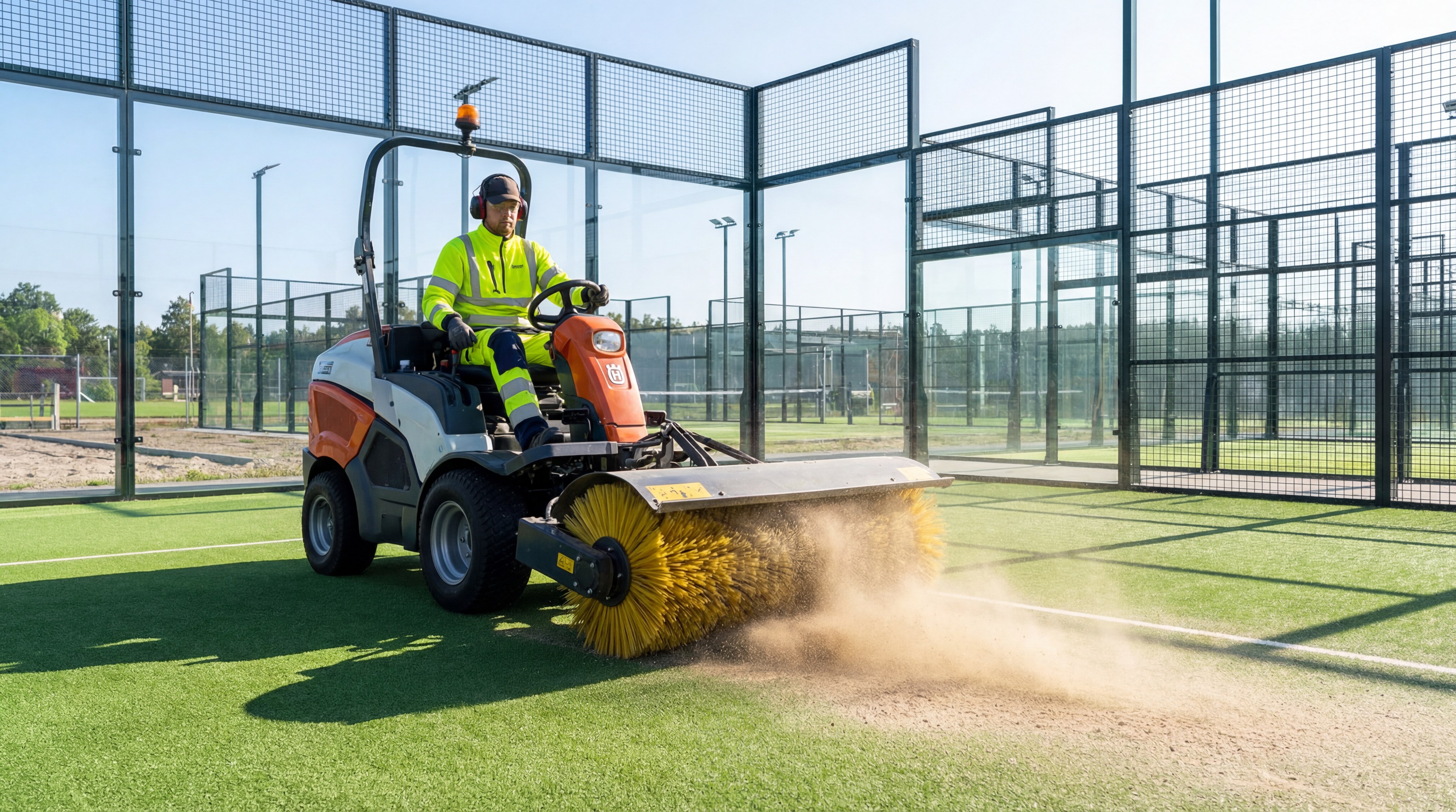 Padel court maintenance machine