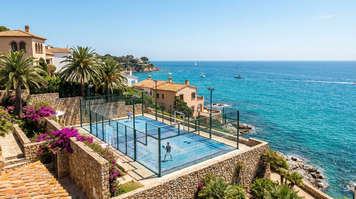 Mediterranean padel court photography