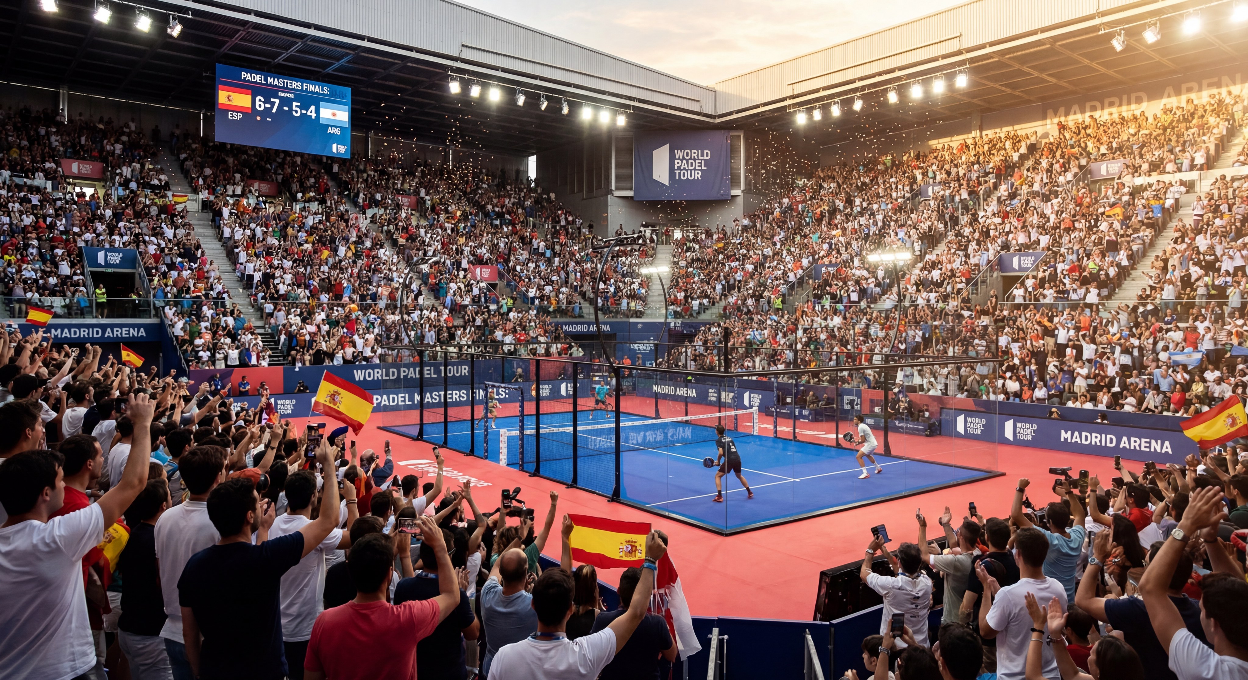 padel match stadium scene