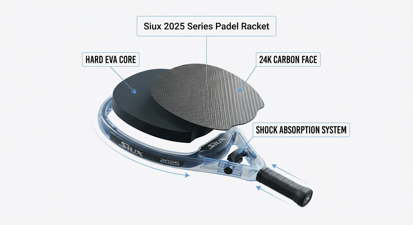 Technical diagram of a Siux 2025 racket